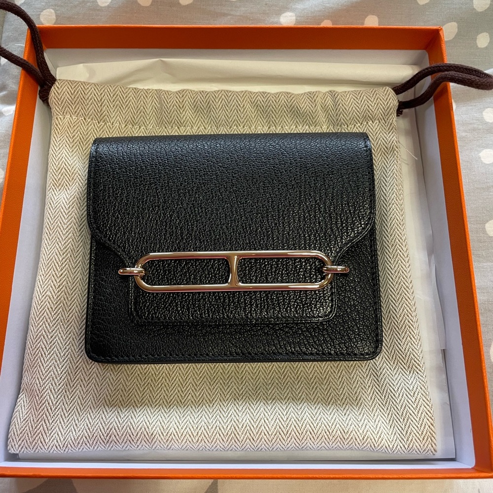Hermes Roulis slim wallet in black